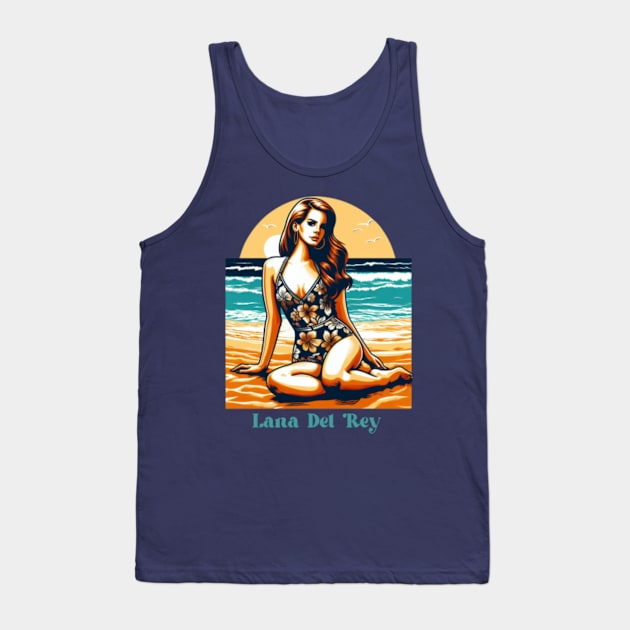 Lana Del Rey - Seaside Serenade Tank Top by Tiger Mountain Design Co.